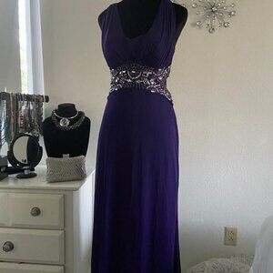 Blondie Nites by Stacy Sklar Formal V-neck Gown in Purple Size 5
